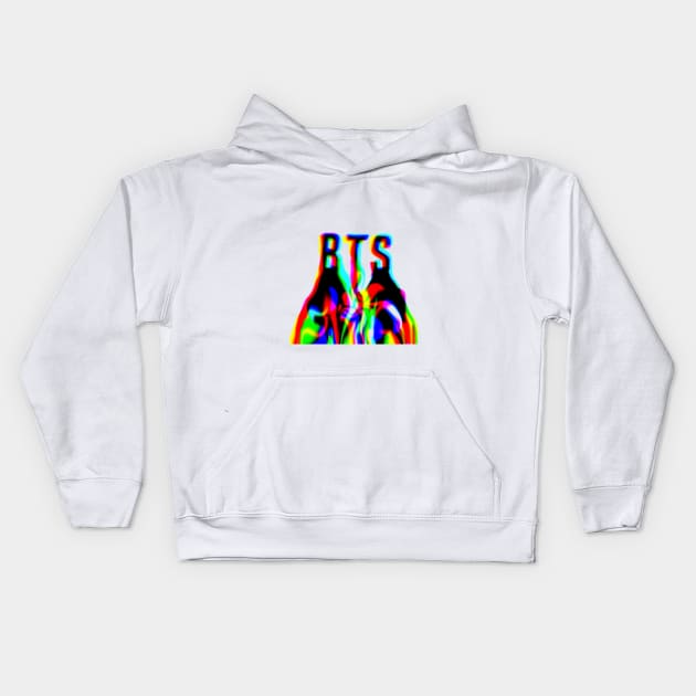 BTS RGB paint text design Kids Hoodie by bixxbite